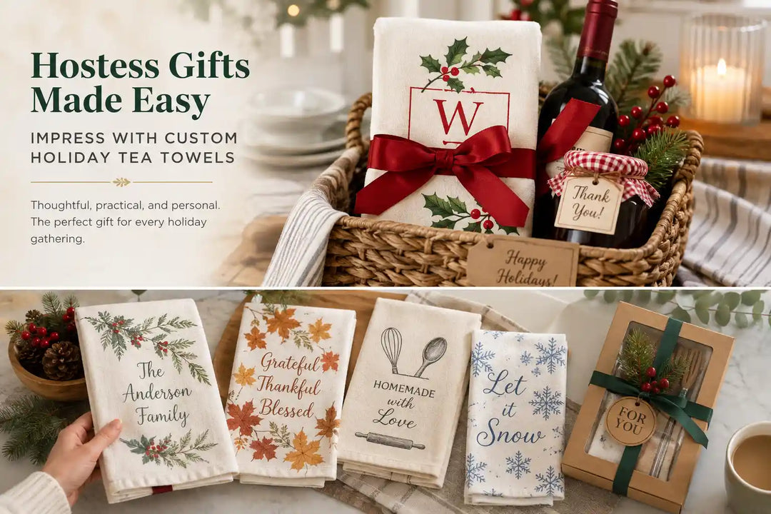 Hostess Gifts Made Easy Impress with Custom Holiday Tea Towels
