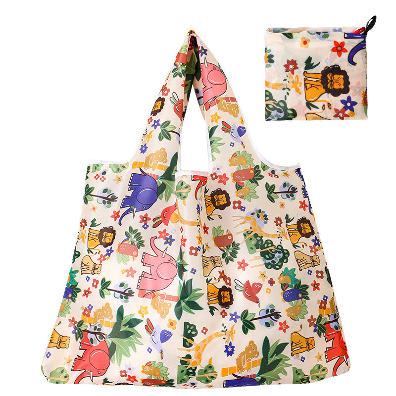 Hoshom Wholesale 2000PCS Mixed 2-Design Pattern Personalized Logo/Anime Print Cotton Foldable Canvas Bags.