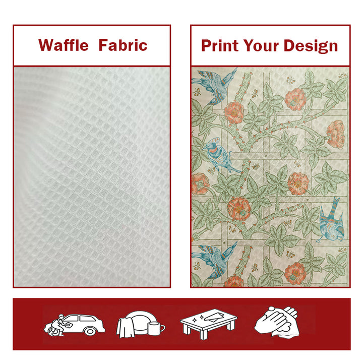 Hoshom Wholesale Custom Printed Logo Waffle-Weave Flour Sack Kitchen Towels And Tea Towels.