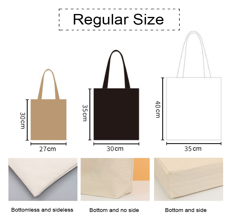 Hoshom Wholesale Personalization Custom Logo Anime Printing Without Bottom And Side Cotton Canvas Bag