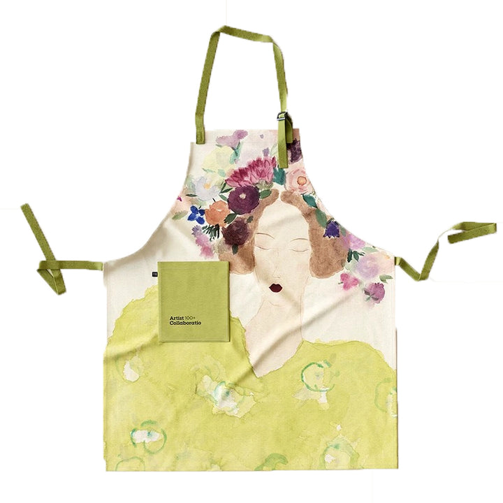 Hoshom Custom Logo Stylish Printing Woman Kitchen Apron with Pocket