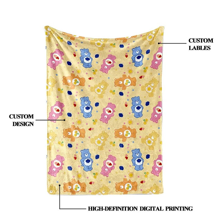 Hoshom Wholesale Personalized Custom Deisgn Logo Digital Printed Flannel Blanket Factory