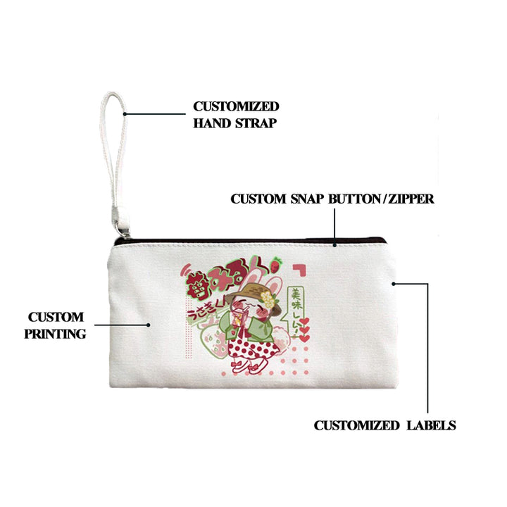 Hoshom Wholesale High Quality Custom Printed Canvas Cosmetic Pencil Bag Manufacturer