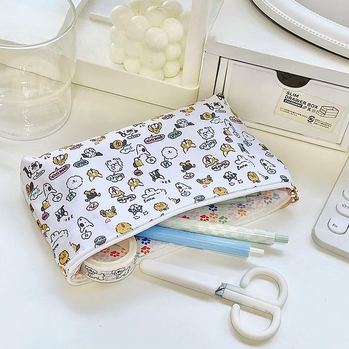 Hoshom Wholesale High Quality Custom Printed Canvas Cosmetic Pencil Bag Manufacturer