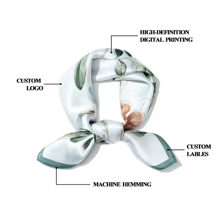 Wholesale Customized Personalized Design Cotton Poplin Satin Silk Headscarves Shawls Wraps Scarves