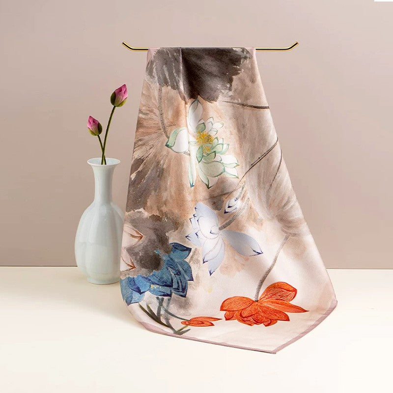Wholesale Customized Personalized Design Cotton Poplin Satin Silk Headscarves Shawls Wraps Scarves