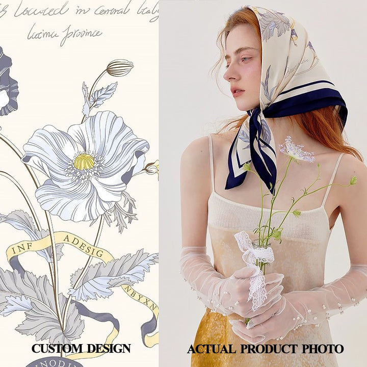 Wholesale Customized Personalized Design Cotton Poplin Satin Silk Headscarves Shawls Wraps Scarves